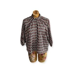 Porridge Anthropologie top blouse black red small vintage retro